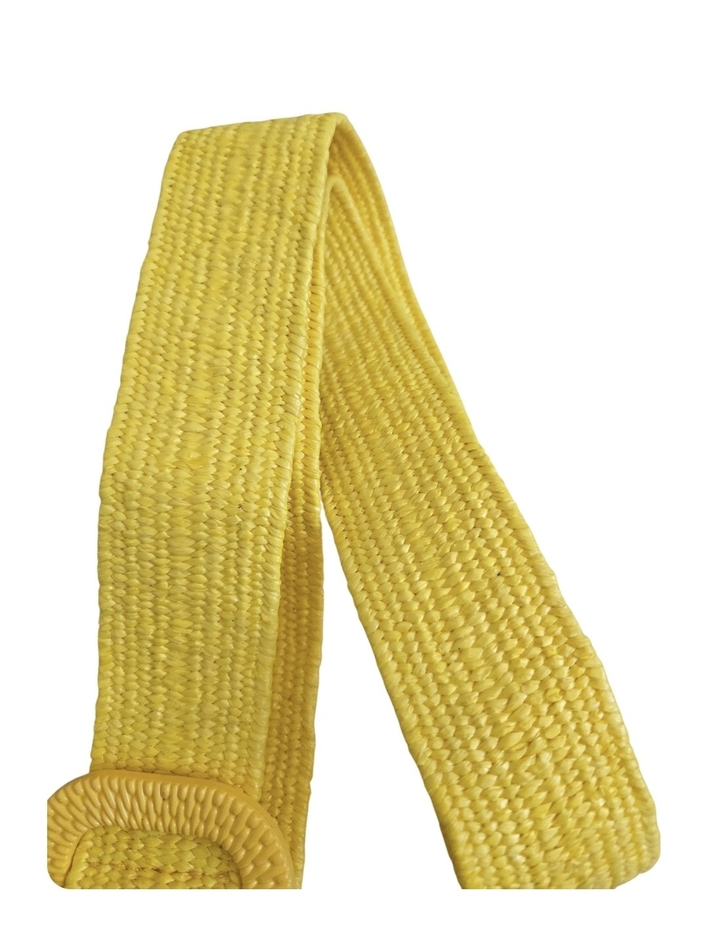 4/$15 Bright Yellow Woven Stretchy Belt with Matching Buckle 29" - Picture 4 of 6